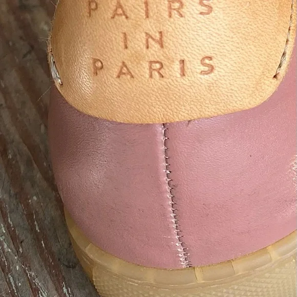 Pairs In Paris Blush Leather Zip Sneakers designed in Paris made in Portugal - Picture 8 of 16